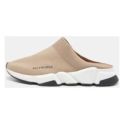 Balenciaga Brown Knit Fabric Speed Trainer Mules Size