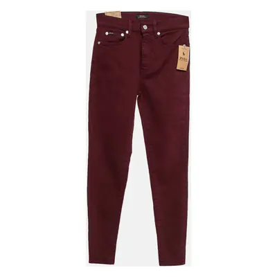 Polo Ralph Lauren Burgundy Denim Tompkins High Rise Jeans Waist 26"