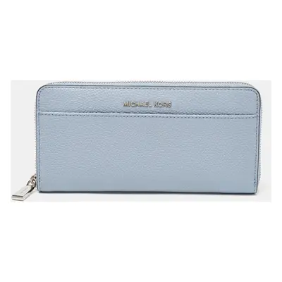 Michael Kors Blue Leather Money Pieces Zip Around Wallet