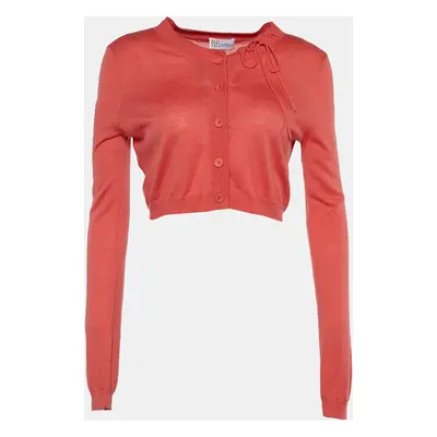 Red Valentino Coral Pink Knit Button Front Cardigan