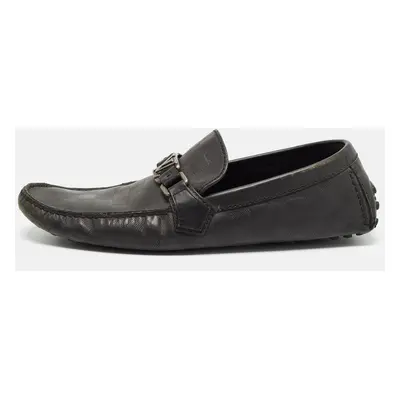 Louis Vuitton Black Leather Hockenheim Loafers Size 43.5