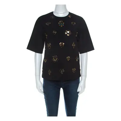 3.1 Phillip Lim Black Stretch Crepe Bead Embellished Top