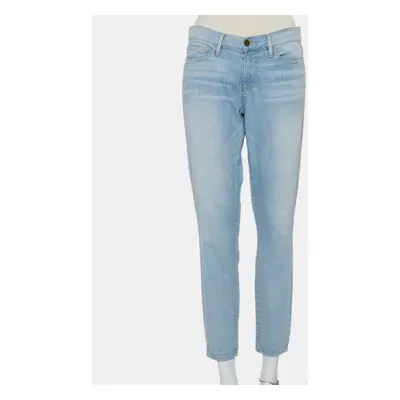 Frame Blue Faded Denim Le Skinny de Jeanne Crop Jeans