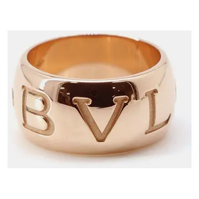 Bvlgari 18K Pink Gold Monologo Ring Size