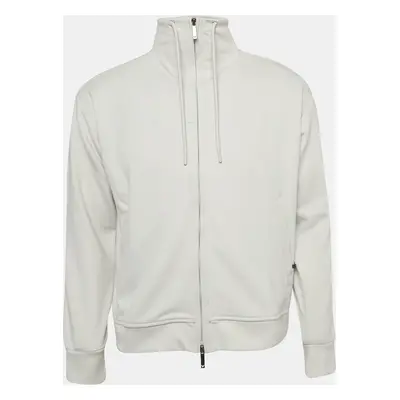 Emporio Armani Grey Knit Zip Front Jacket