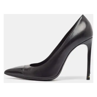 Saint Laurent Black Leather Pointed Toe Pumps Size