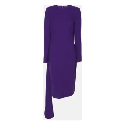 Ralph Lauren Purple Silk Belted Midi Dress