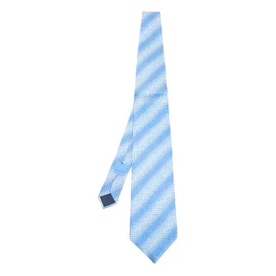 Lanvin Ombre Blue Printed Silk Tie