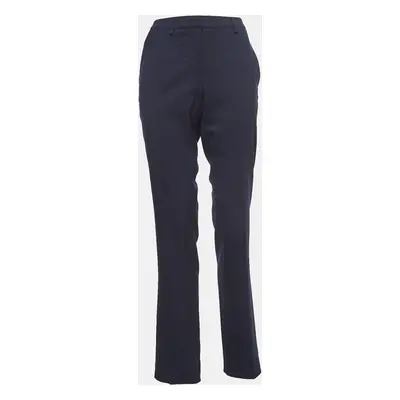 Moncler Navy Blue Wool Blend Formal Trousers