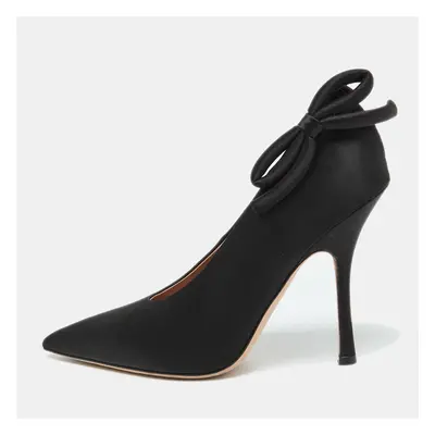 Valentino Black Satin Nite-Out Pointed Toe Pumps Size