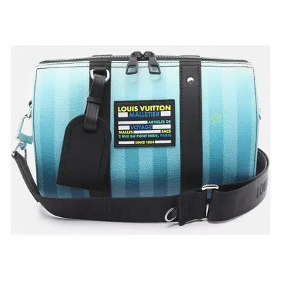 Louis Vuitton Blue Plaid Print Damier Stripes City Keepall Weekender Bag