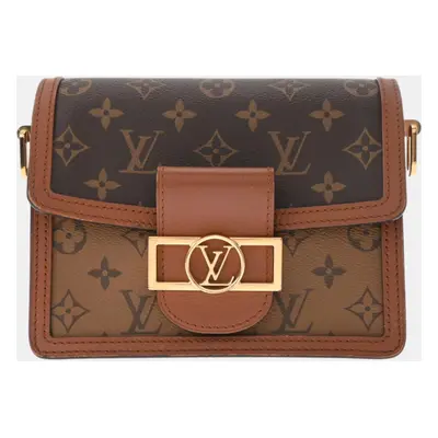 Louis Vuitton Brown Canvas Monogram Reverse Dauphine MINI Shoulder Bag