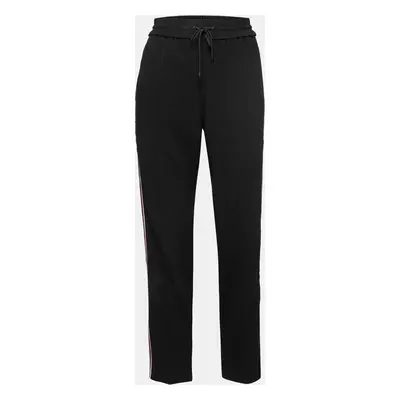 Kenzo Black Crepe Side Stripe Track Pants