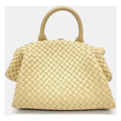 Bottega Veneta Beige Intrecciato Leather Small Top Handle bag