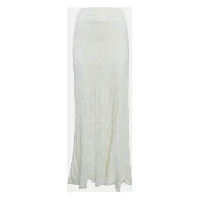 M Missoni White Chevron Knit Maxi Skirt