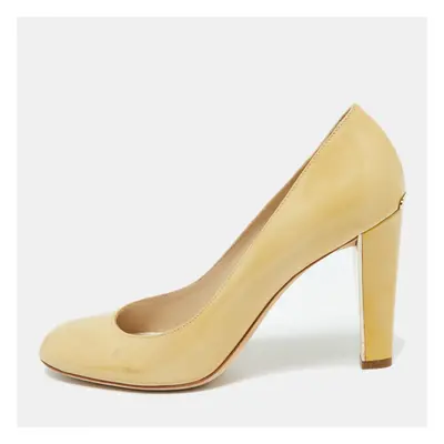 Dior Beige Patent Leather Round Toe Pumps Size