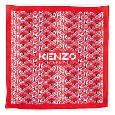 Kenzo Red All-Over Print Cotton Square Neckerchief