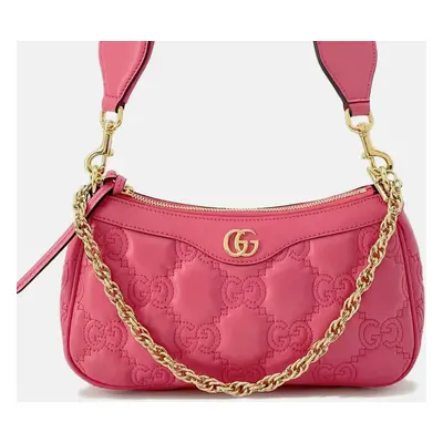 Gucci Pink Leather GG Matelasse Chain Bag