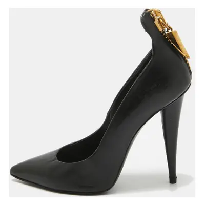 Giuseppe Zanotti Black Leather Horn-zip Back Pumps Size