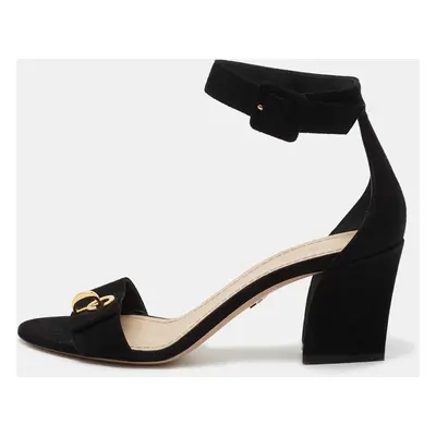 Dior Black Suede C'est Ankle Strap Sandals Size