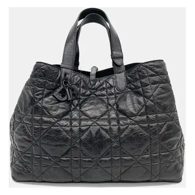 Dior Black Leather Large Toujours Tote Bag