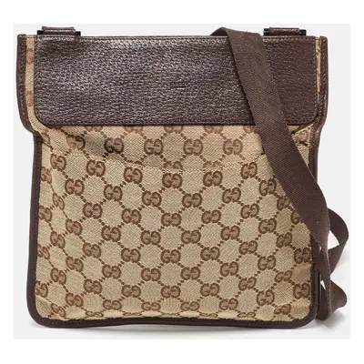 Gucci Beige GG Canvas and Leather Crossbody Bag