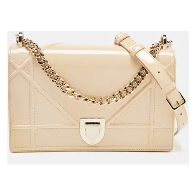 Dior Beige Patent Leather Diorama Shoulder Bag