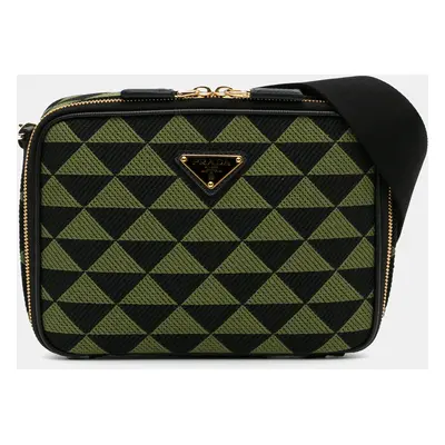 Prada Green Canvas Symbole Triangolo Crossbody Bag