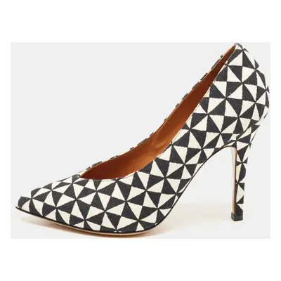 Isabel Marant Black/White Printed Canvas Pumps Size