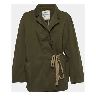 Zadig & Voltaire Military Green Cotton Wrap-Up Jacket