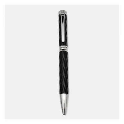 Aigner Black Textured Composite Silver Tone Ballpoint Pen