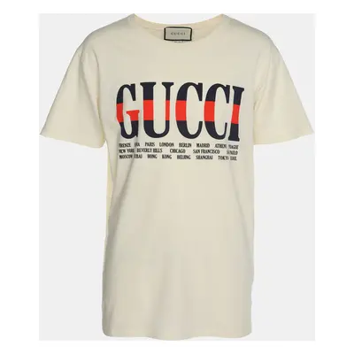 Gucci Cream Cotton Cities Graphic T-Shirt