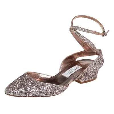 Jimmy Choo Glitter Micky Ankle Strap Sandals Size