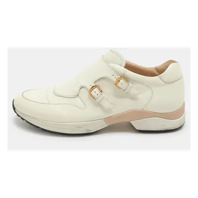 Tod's Cream Leather Monk Sneakers Size 38.5