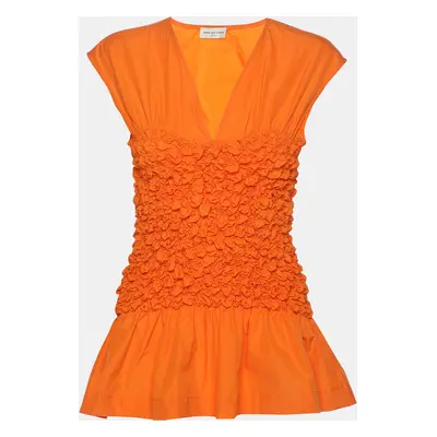 Dries van Noten Orange Cotton Poplin Top