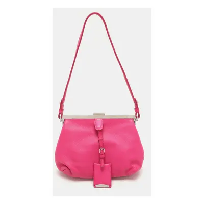 Jil Sander Pink Leather Baguette Shoulder Bag