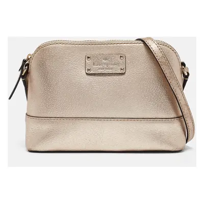 Kate Spade Gold Leather Wellesley Hanna Crossbody Bag