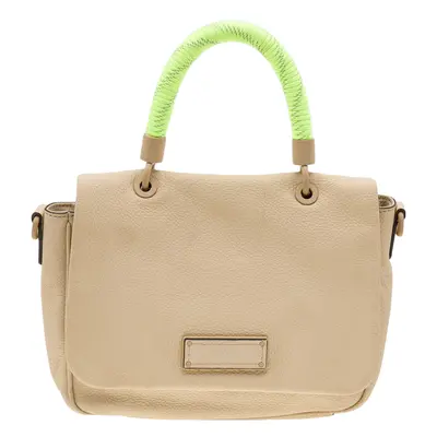 Marc by Marc Jacobs Cream/Neon Leather Novelty Too Hot to Handle Top Handle Bag