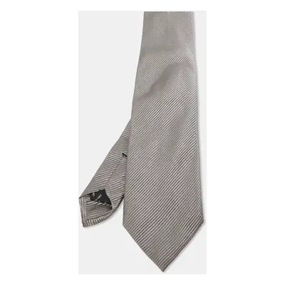 Tom Ford Grey Diagonal Striped Silk Tie