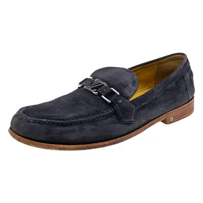 Louis Vuitton Blue Suede Major Slip On Loafers Size