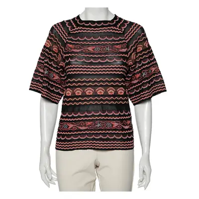 M Missoni Multicolored Wave Patterned Lurex Knit Top