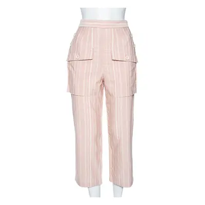 Chloe Light Pink Striped Pocketed Straight Leg Pants