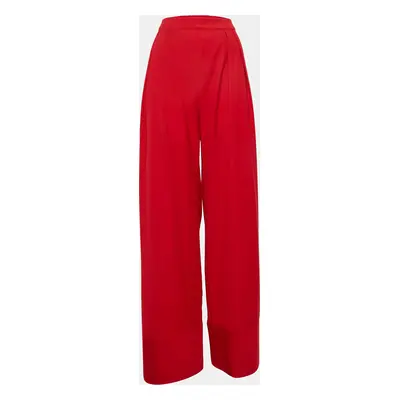 Michael Lo Sordo Red Wool Wide Leg Pants