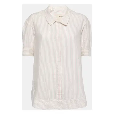 Weekend Max Mara White Striped Cotton Button Front Shirt