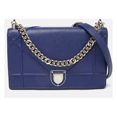 Dior Blue Leather Diorama Flap Shoulder Bag