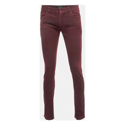 Dolce & Gabbana Burgundy Denim Stretch Jeans Waist 34"