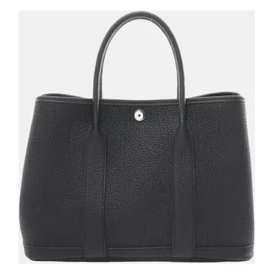 Hermes Garden Party TPM Handbag Black Leather