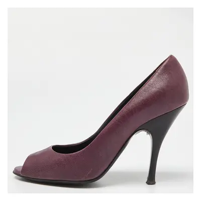 D&G Burgundy Leather Peep Toe Pumps Size