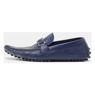 Louis Vuitton Blue Damier Infini Leather Hockenheim Loafers Size 41.5