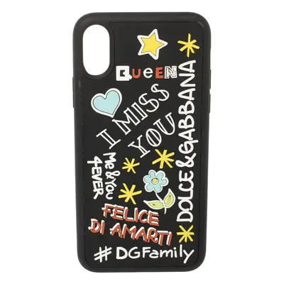 Dolce & Gabbana Black Rubber Abstract Appliques iPhone X Case